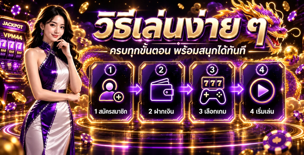 วิธีเล่น VPM44 สล็อตครบสี่ขั้นตอน